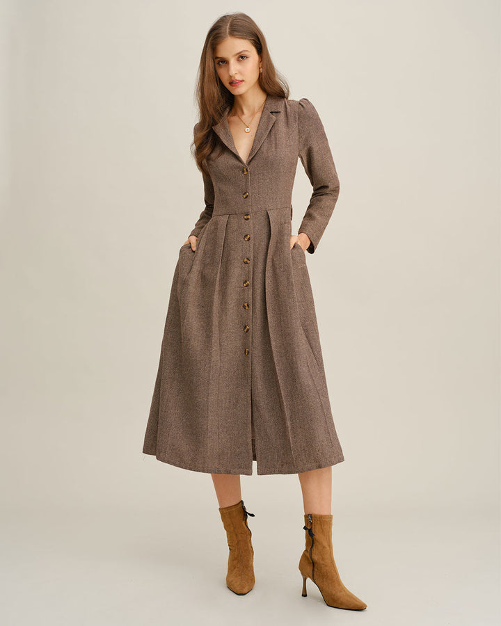 Morgan and Brooke | Brown A-Line Midi Dress