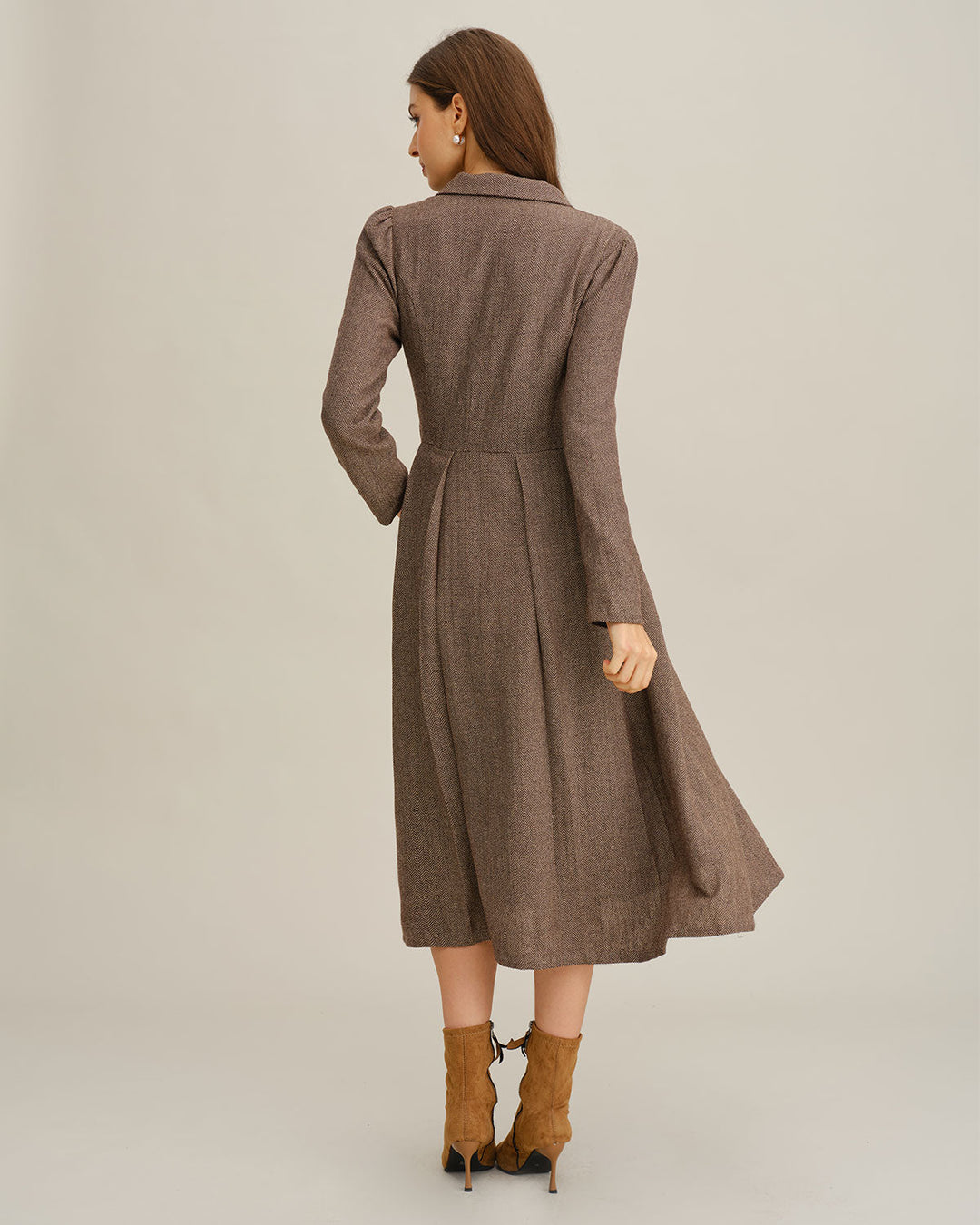 Morgan and Brooke | Brown A-Line Midi Dress