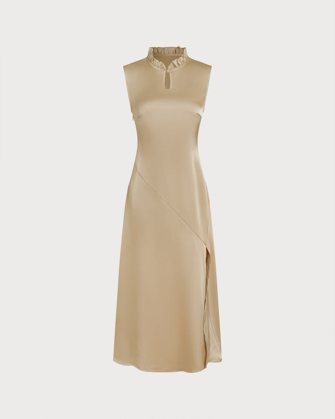Morgan and Brooke | Ruffled Midi Dress for Women in Apricot