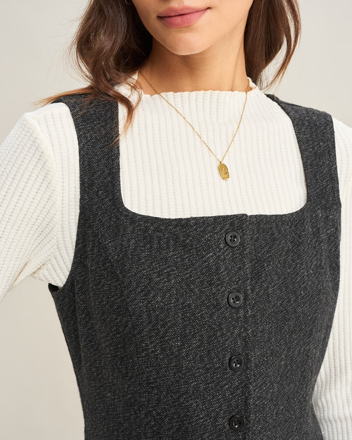 Morgan and Brooke | Grey Tweed Sleeveless Midi Dress