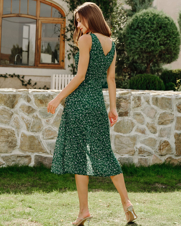Morgan and Brooke | Floral Midi Dress for Women in Green