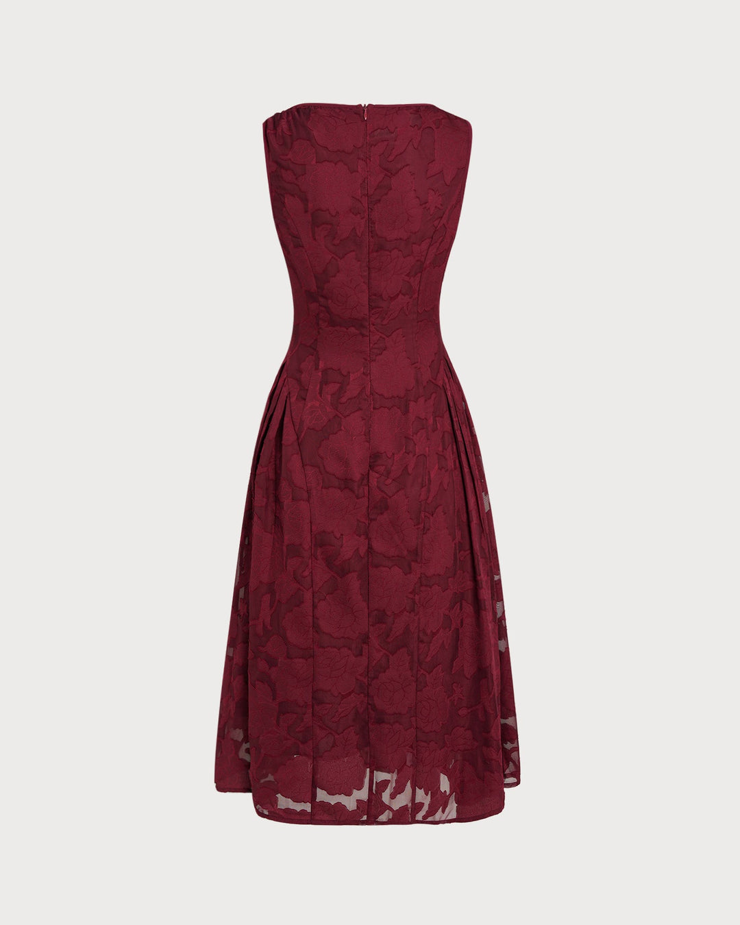 Morgan and Brooke | Jacquard Chiffon Midi Dress for Women in Red
