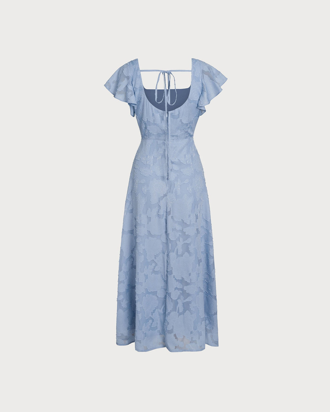 Morgan and Brooke | Floral Square Neck Midi Dress in Blue