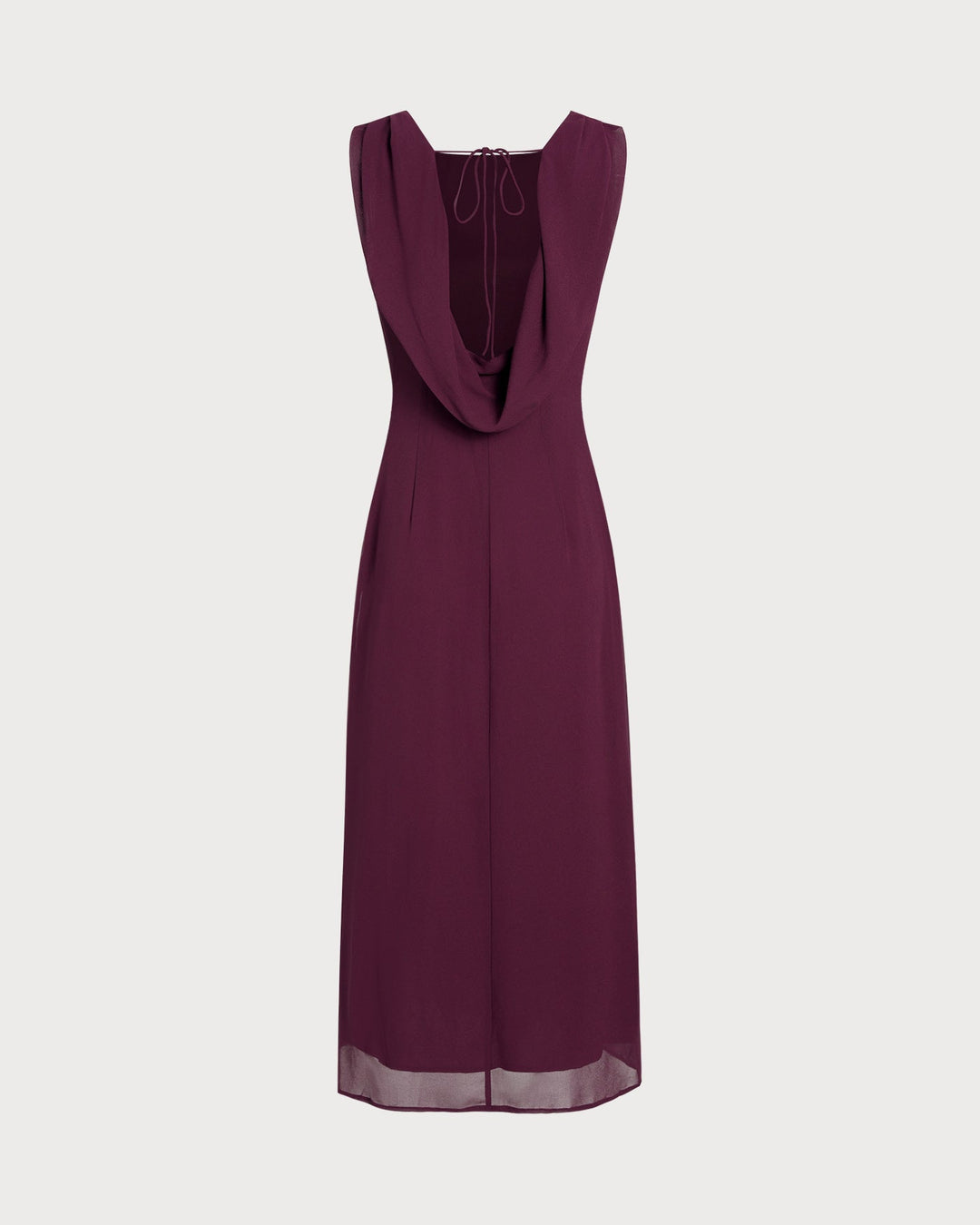 Morgan and Brooke | Wine Red Boat Neck Backless Midi Dress