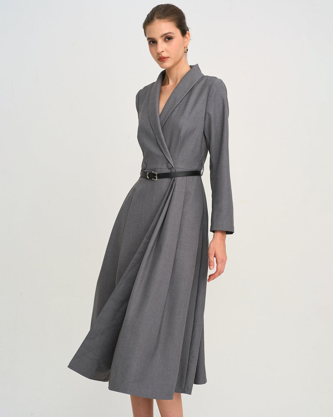 Morgan and Brooke | Grey A-Line Midi Dress