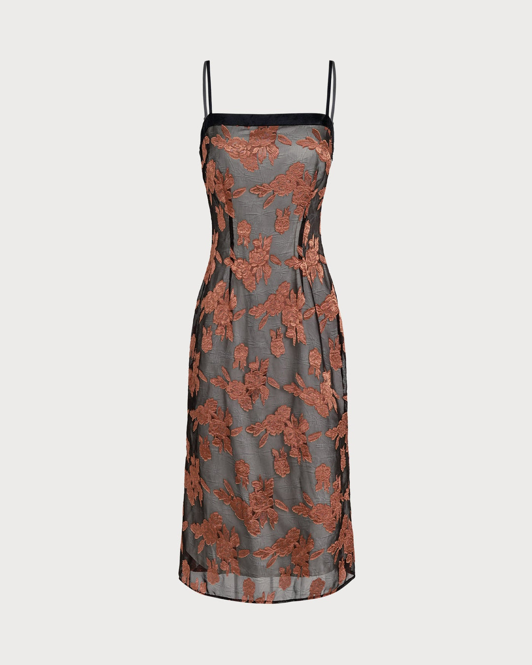 Morgan and Brooke | Floral Slip Midi Dress in Caramel