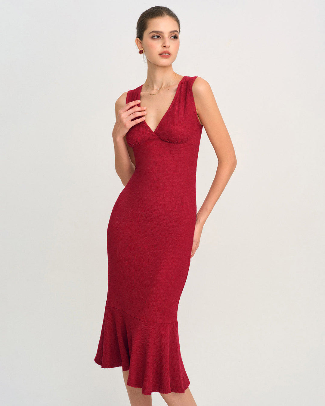 Morgan and Brooke | A-Line Midi Dress for Women in Red