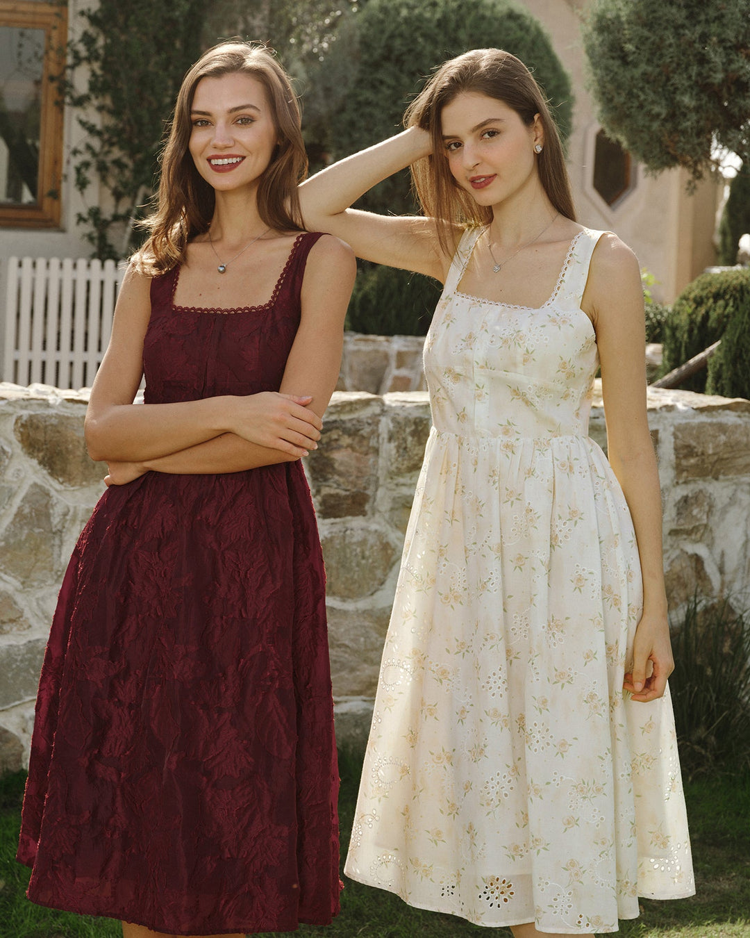 Morgan and Brooke | Floral Ruched Midi Dress for Women in Yellow