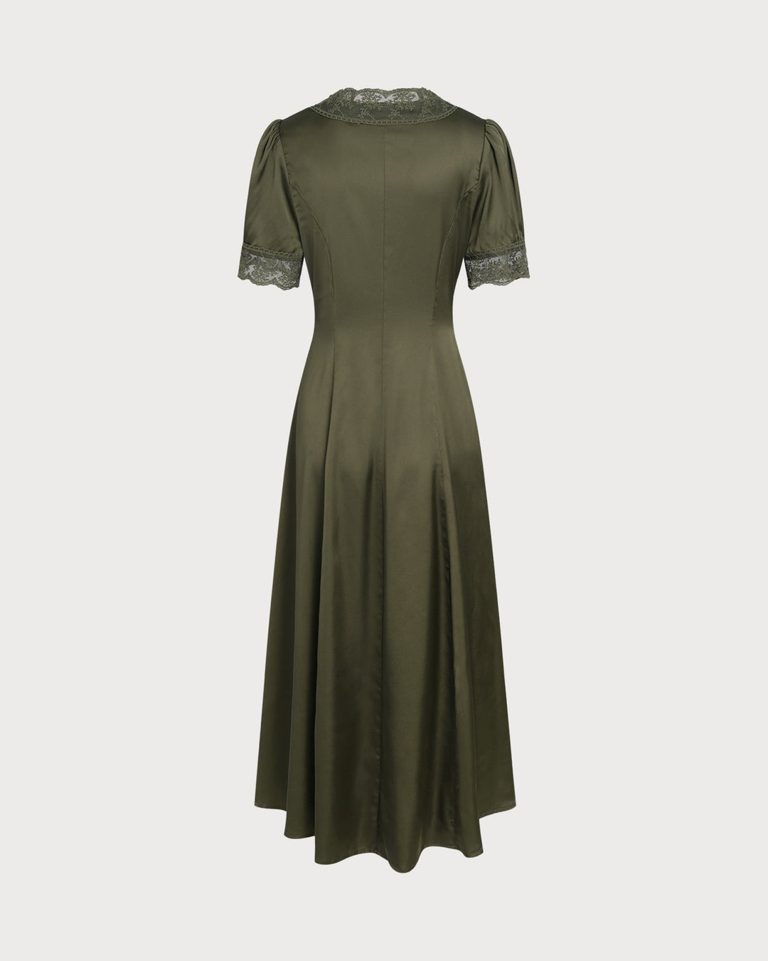 Morgan and Brooke | Lace Satin Midi Dress for Women in Green
