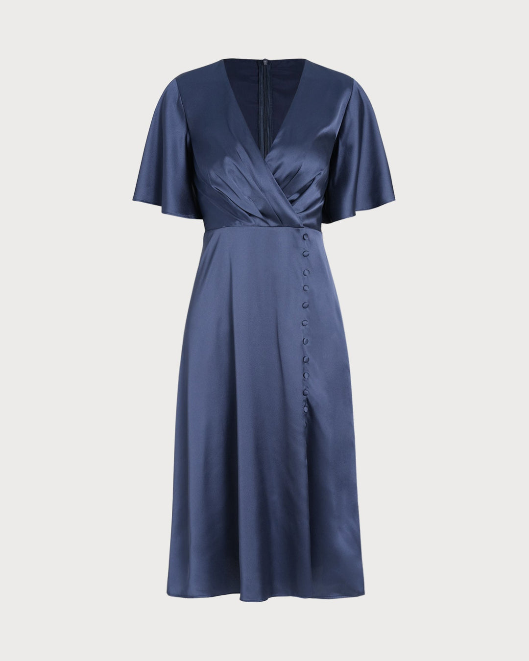 Morgan and Brooke | Satin Midi Dress for Women in Navy
