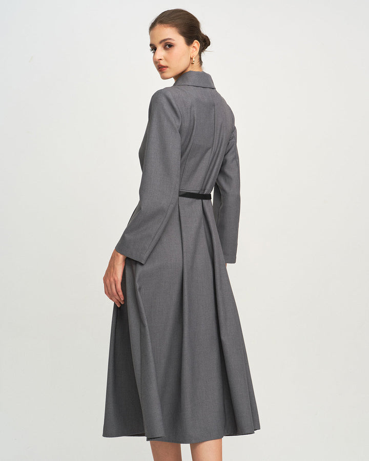 Morgan and Brooke | Grey A-Line Midi Dress