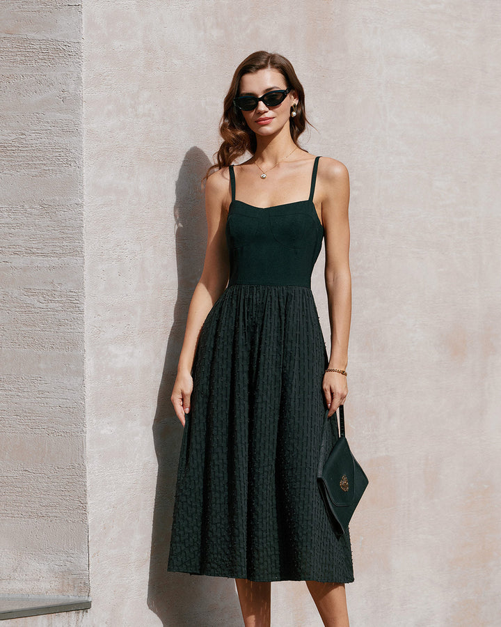 Morgan and Brooke | Sweetheart Neck Slip Midi Dress, Black