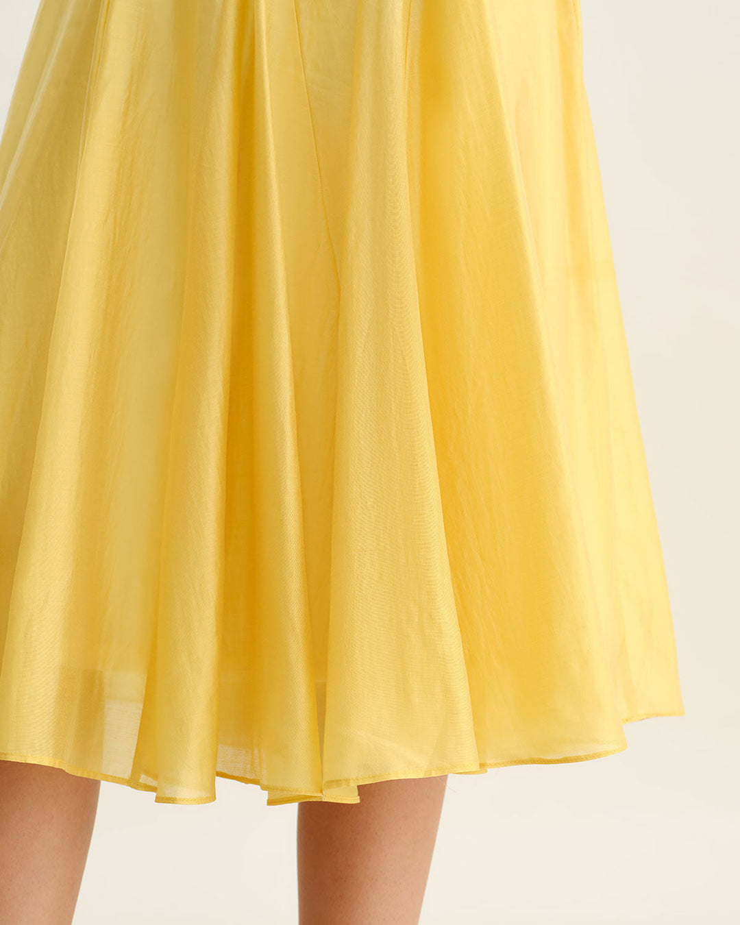 Morgan and Brooke | Yellow Pleated Slip Midi Dress