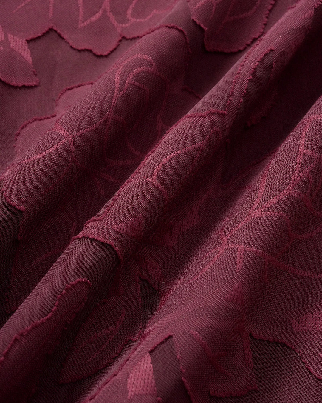Morgan and Brooke | Wine Red Jacquard Slit Midi Dress