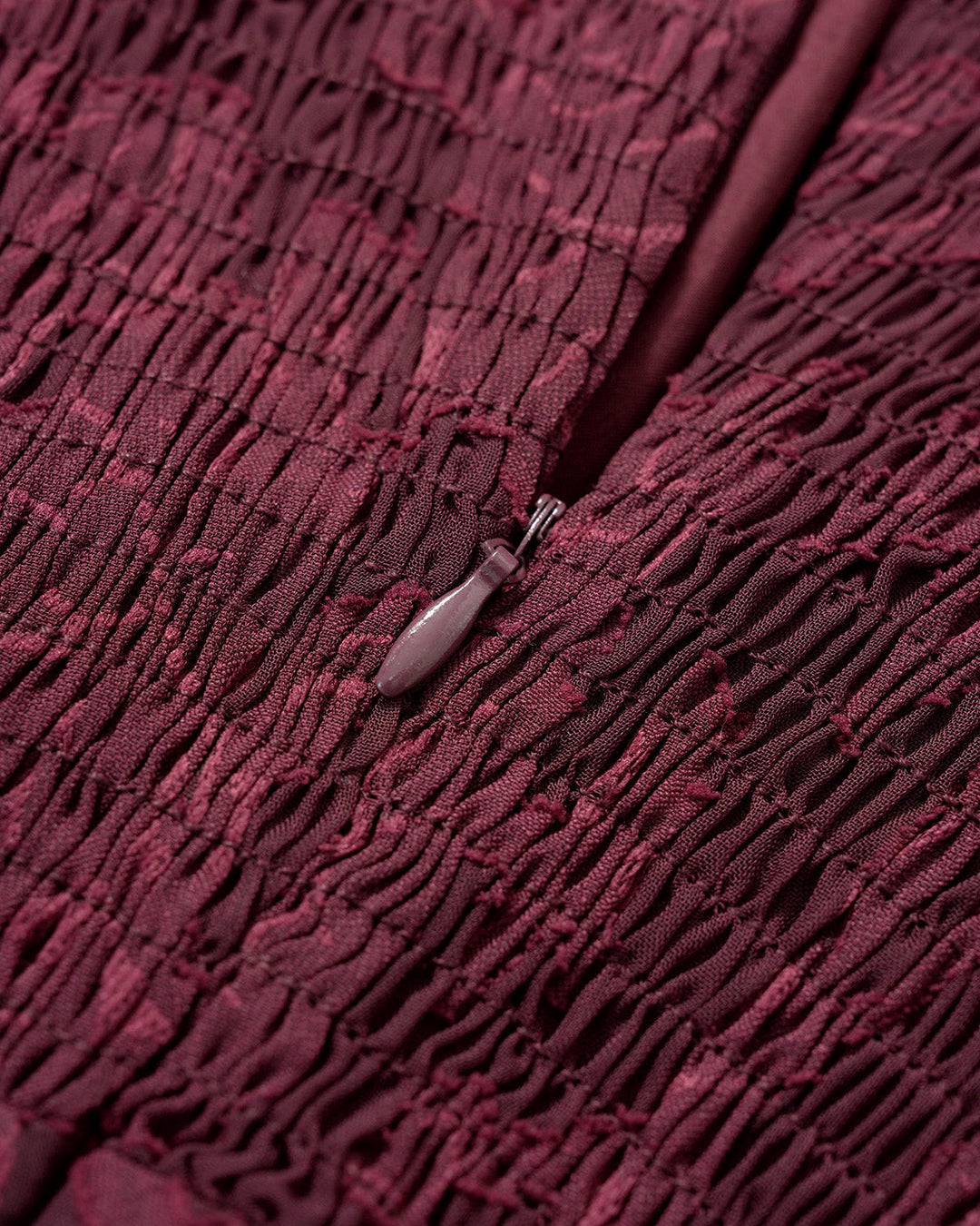 Morgan and Brooke | Wine Red Jacquard Slit Midi Dress