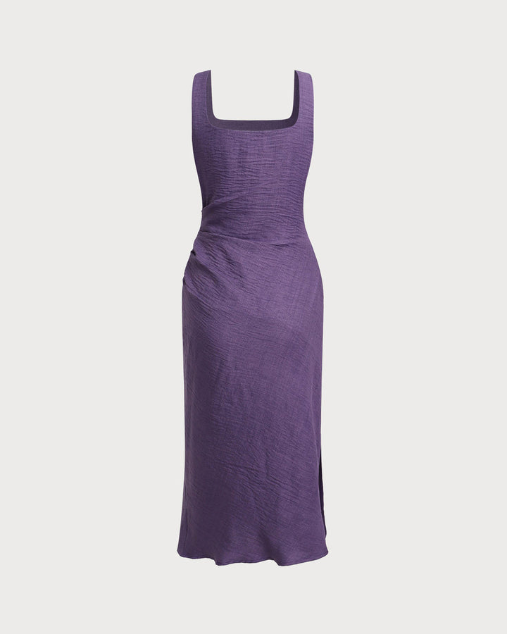 Morgan and Brooke | Square Neck Slip Midi Dress, Purple