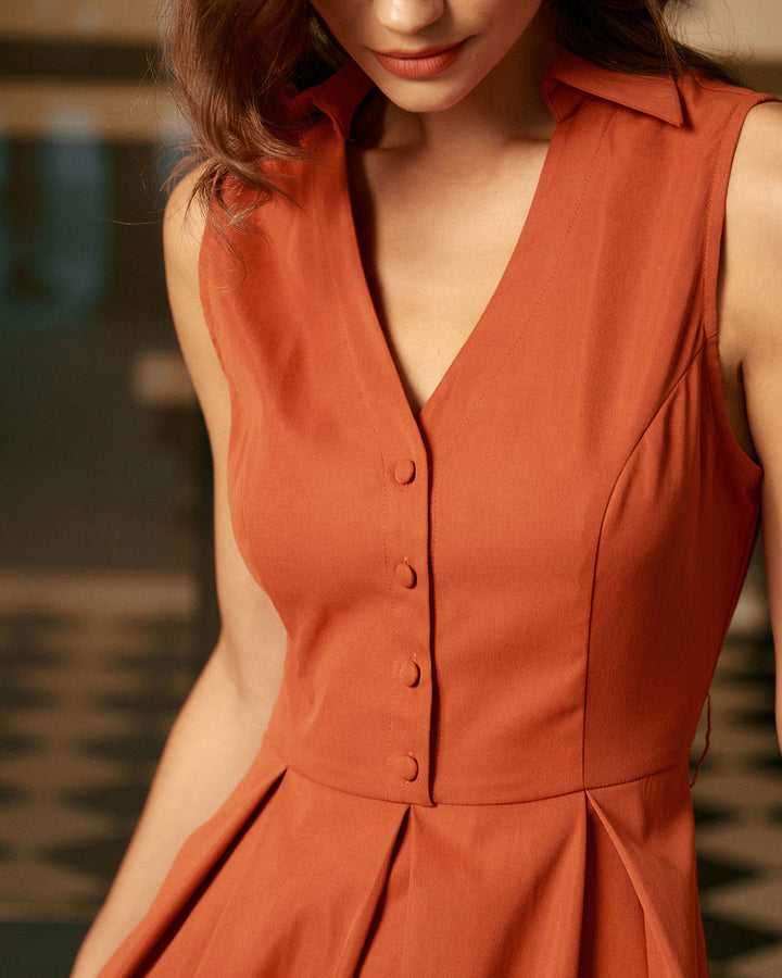 Morgan and Brooke | Sleeveless Midi Dress, Red