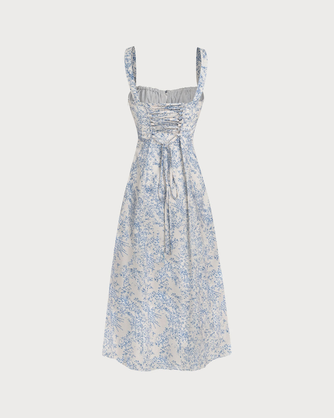 Morgan and Brooke | Floral Ruched Slip Midi Dress for Women in Blue