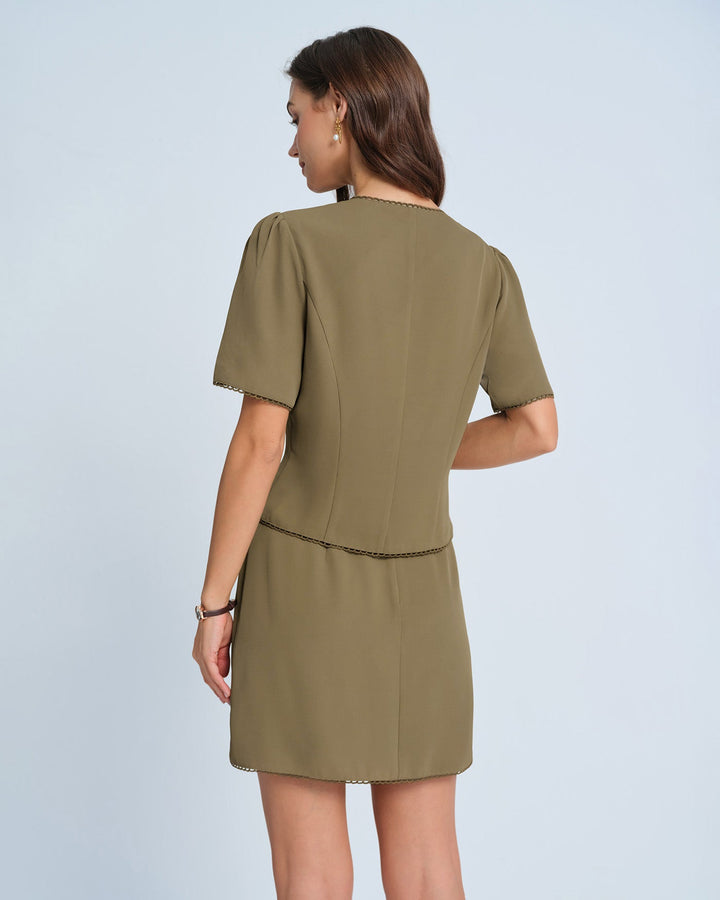 Morgan and Brooke | A-Line Mini Skirt for Women in Khaki