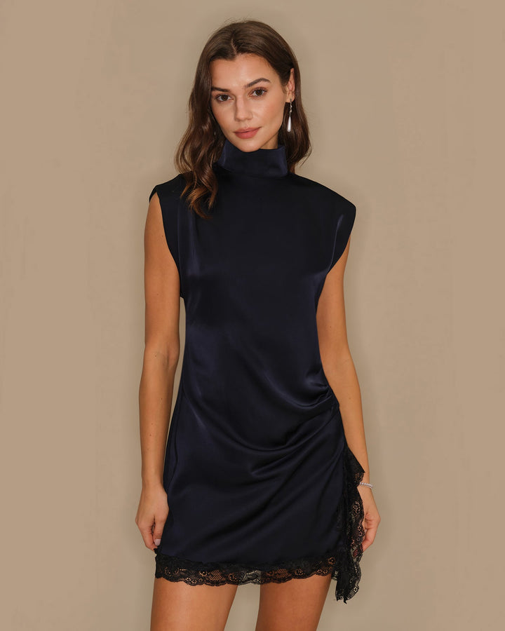 Morgan and Brooke | Lace Mini Dress for Women in Blue