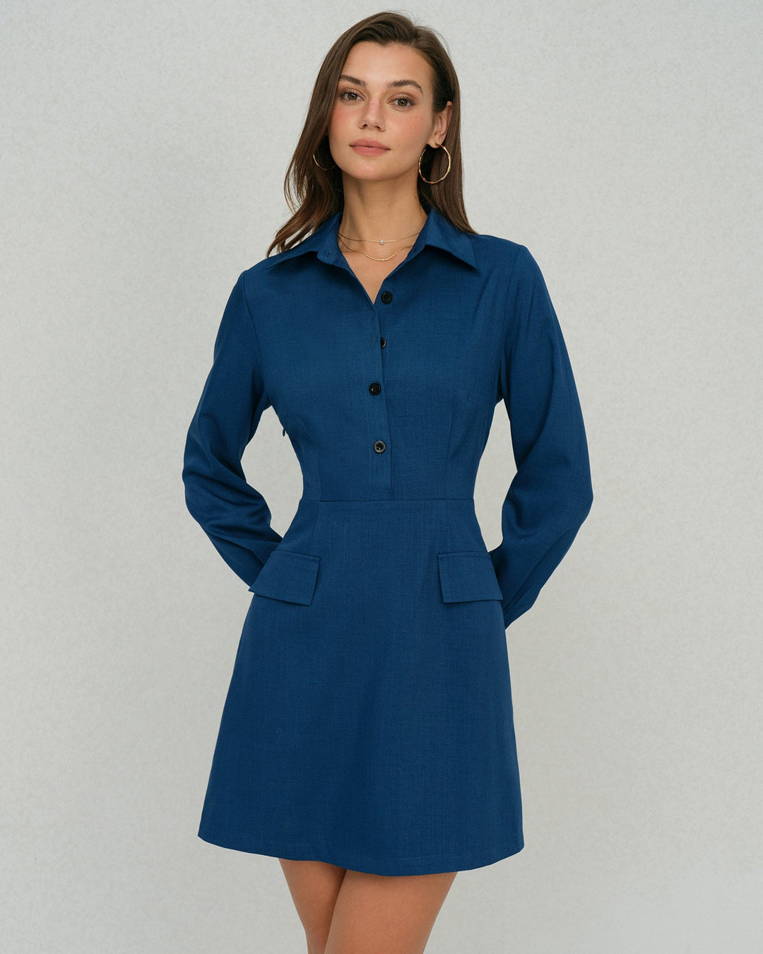 Morgan and Brooke | A-Line Mini Dress for Women in Blue