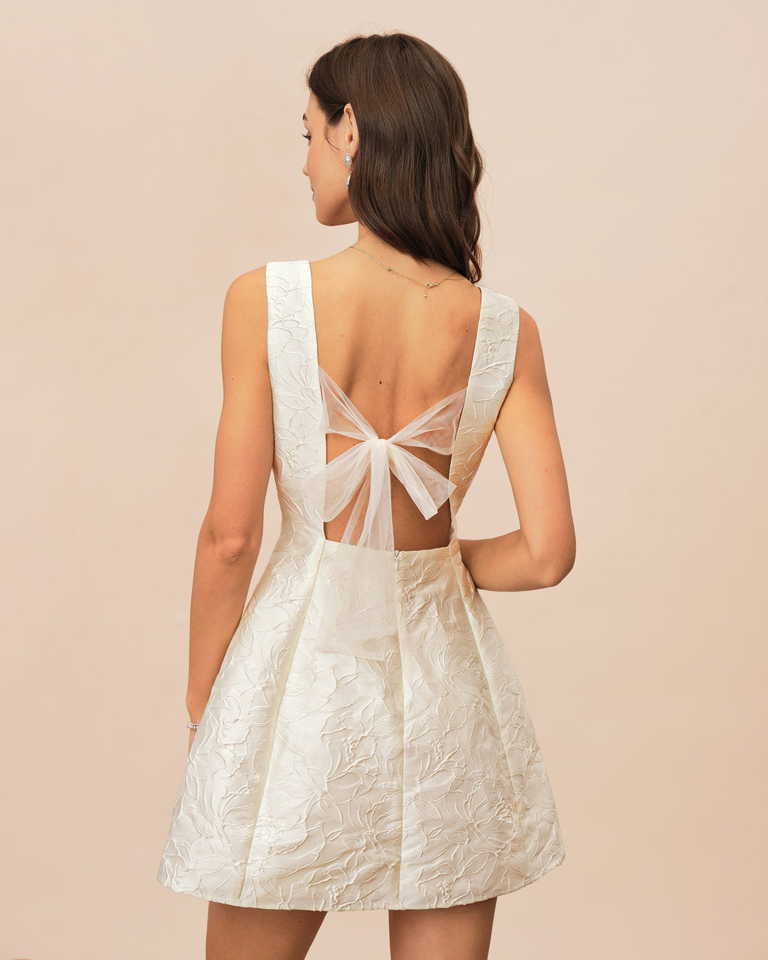Morgan and Brooke | Jacquard Mini Dress for Women in White