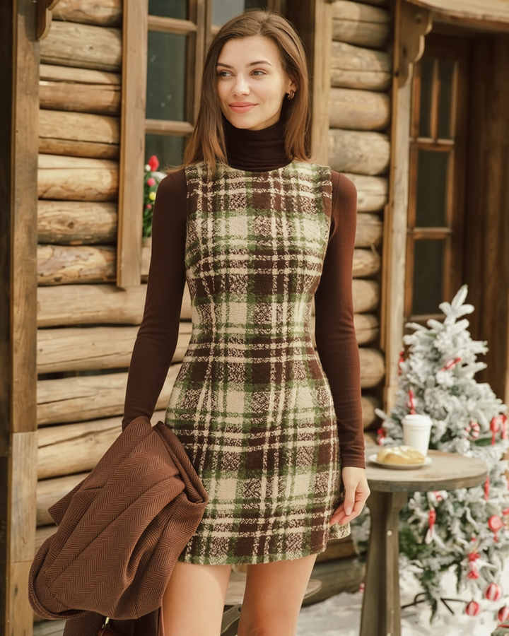 Morgan and Brooke | Plaid Sleeveless Mini Dress
