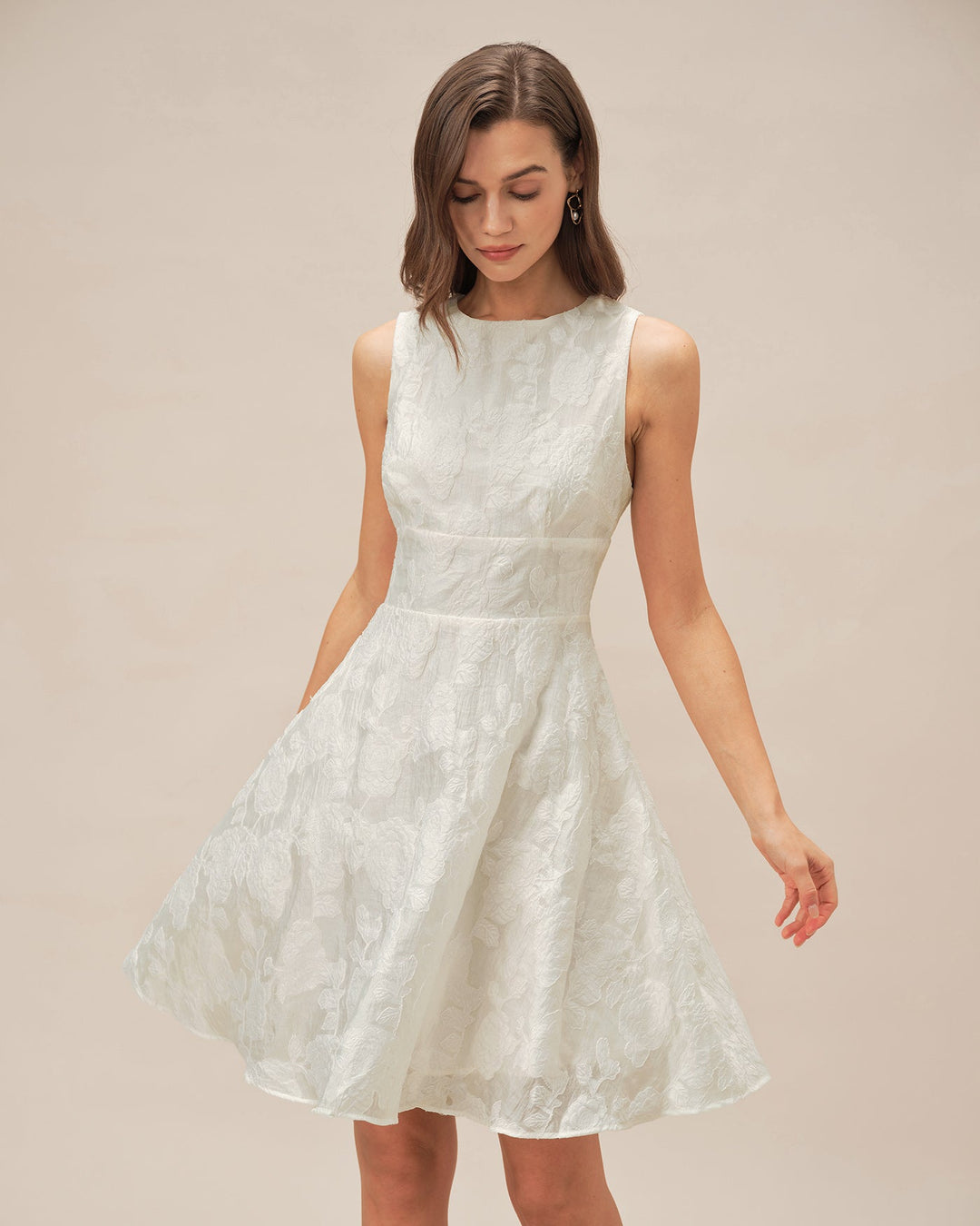 Morgan and Brooke | White Jacquard Mini Dress