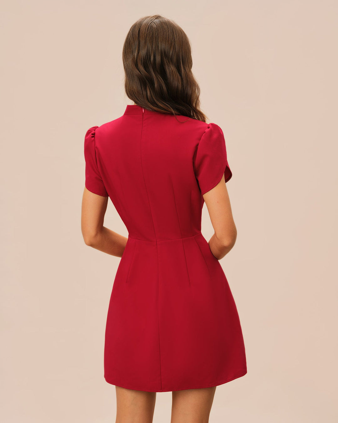 Morgan and Brooke | Red Petal Sleeve Mini Dress