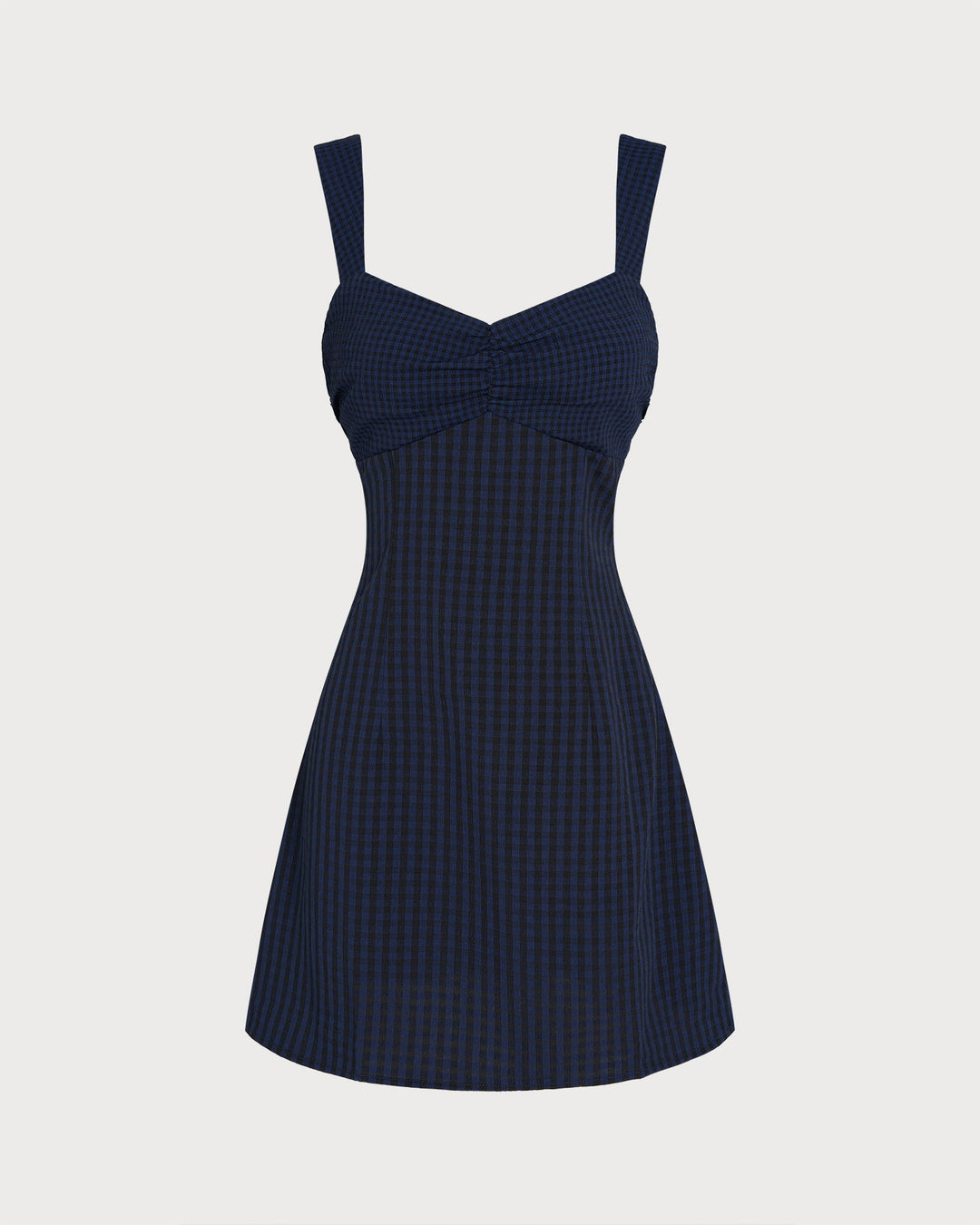 Morgan and Brooke | Plaid Mini Dress for Women in Blue with Sweetheart Neckline
