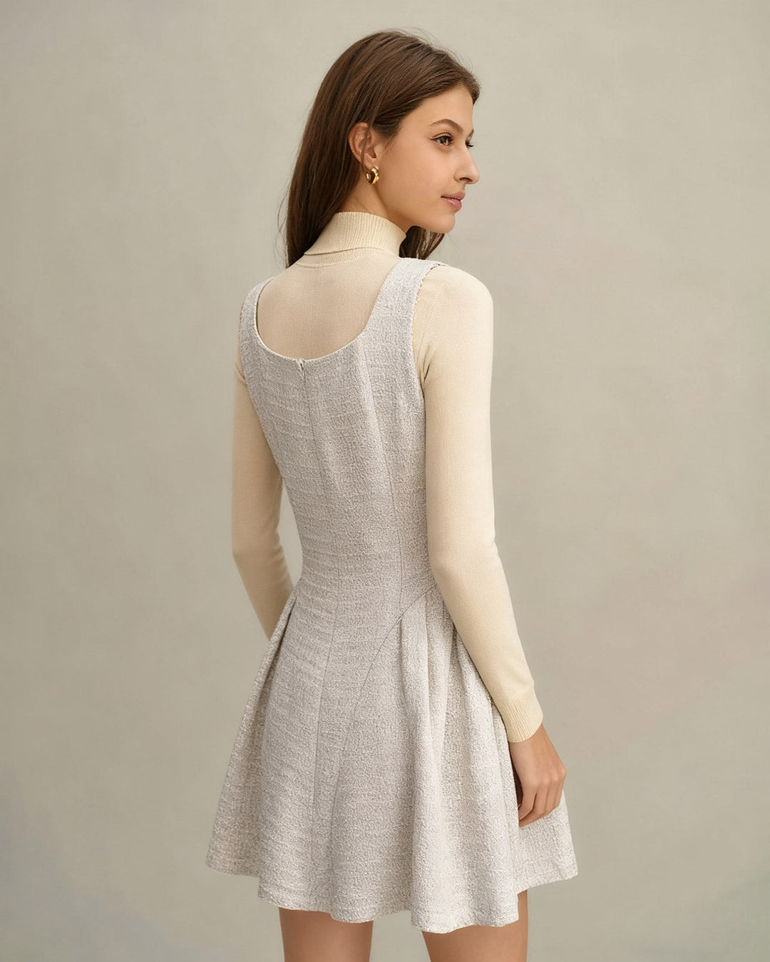 Morgan and Brooke | Textured Sleeveless Mini Dress in Apricot