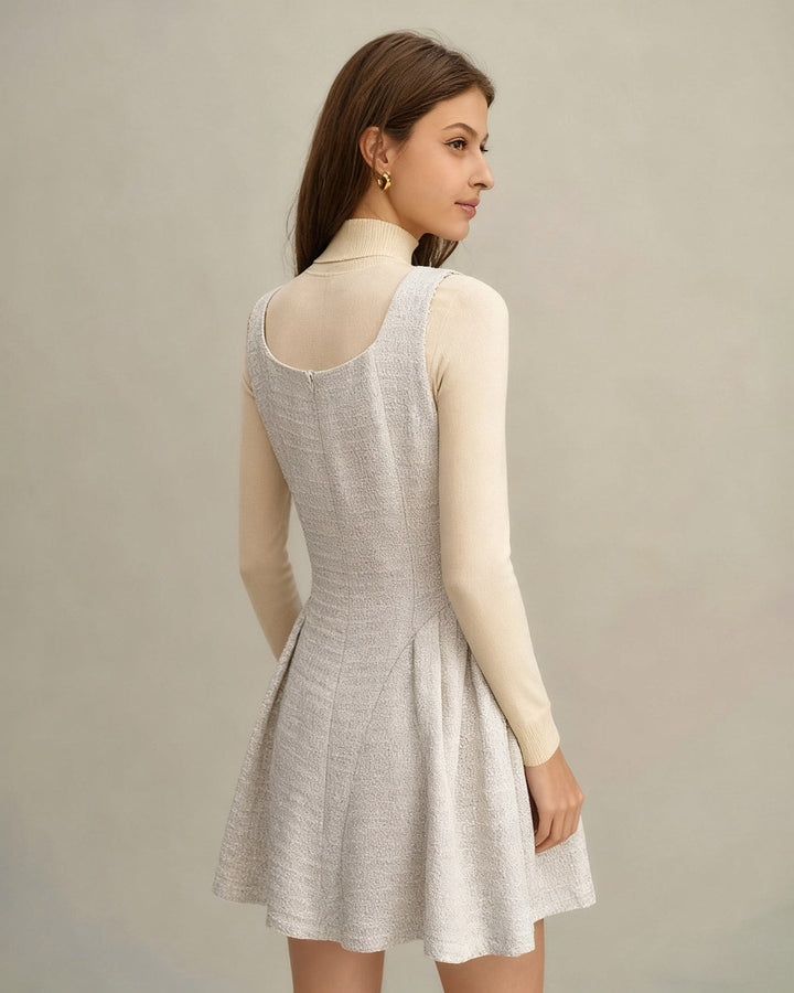 Morgan and Brooke | Textured Sleeveless Mini Dress in Apricot