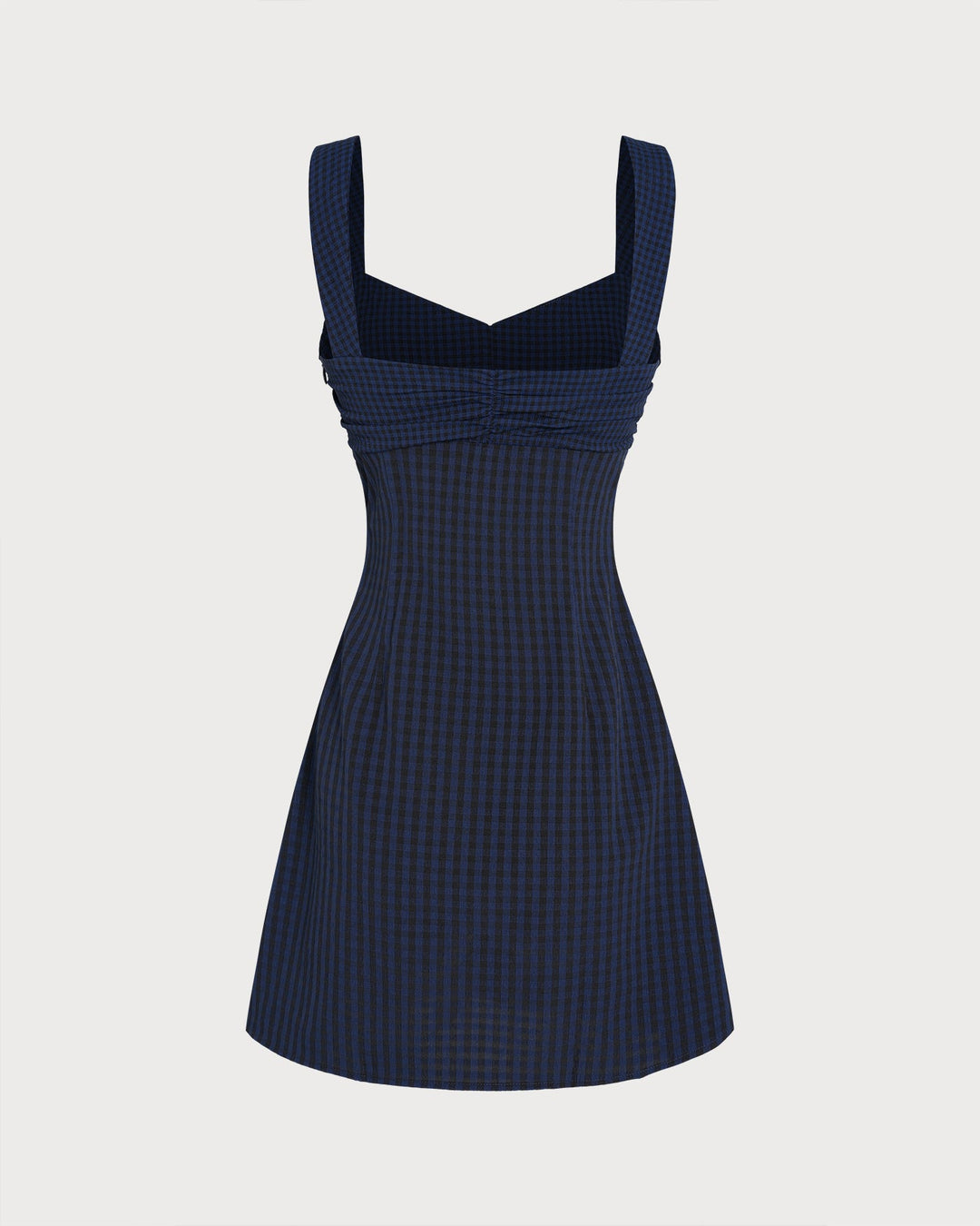 Morgan and Brooke | Plaid Mini Dress for Women in Blue with Sweetheart Neckline