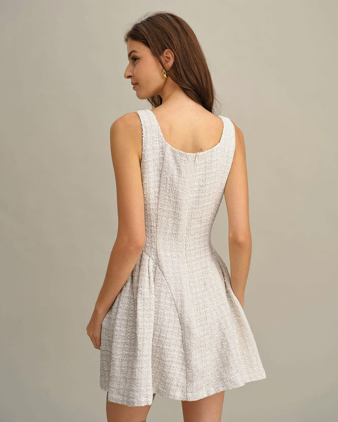 Morgan and Brooke | Textured Sleeveless Mini Dress in Apricot