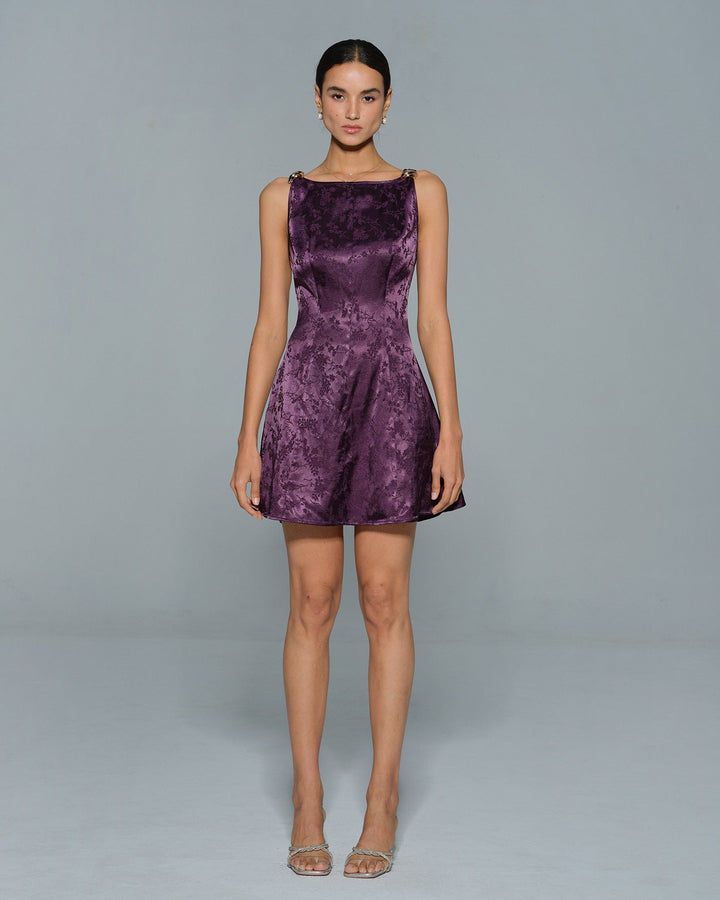Morgan and Brooke | Floral Mini Dress for Women in Purple