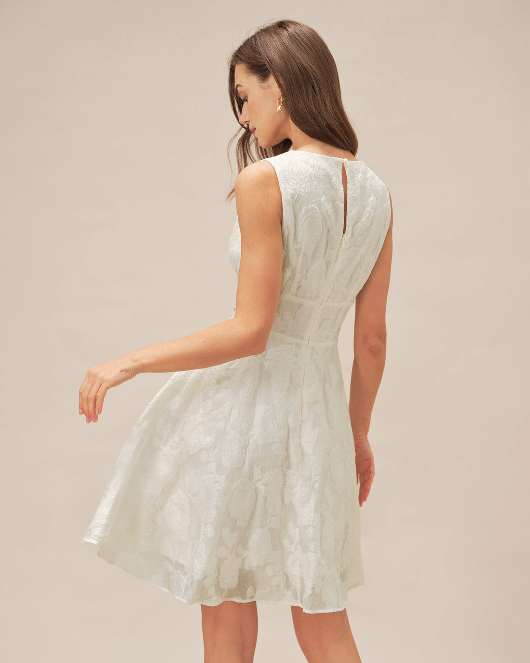 Morgan and Brooke | White Jacquard Mini Dress