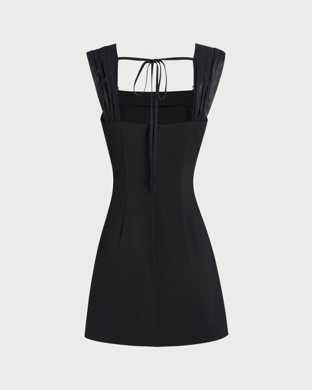Morgan and Brooke | Black Square Neck Cap Sleeve Mini Dress
