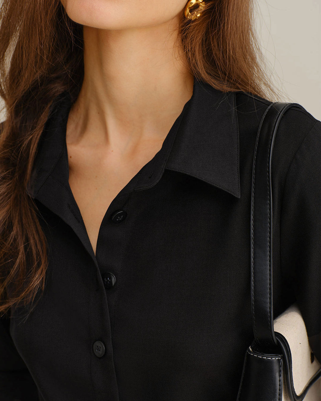 Morgan and Brooke | A-Line Mini Dress for Women in Black with Contrasting Details