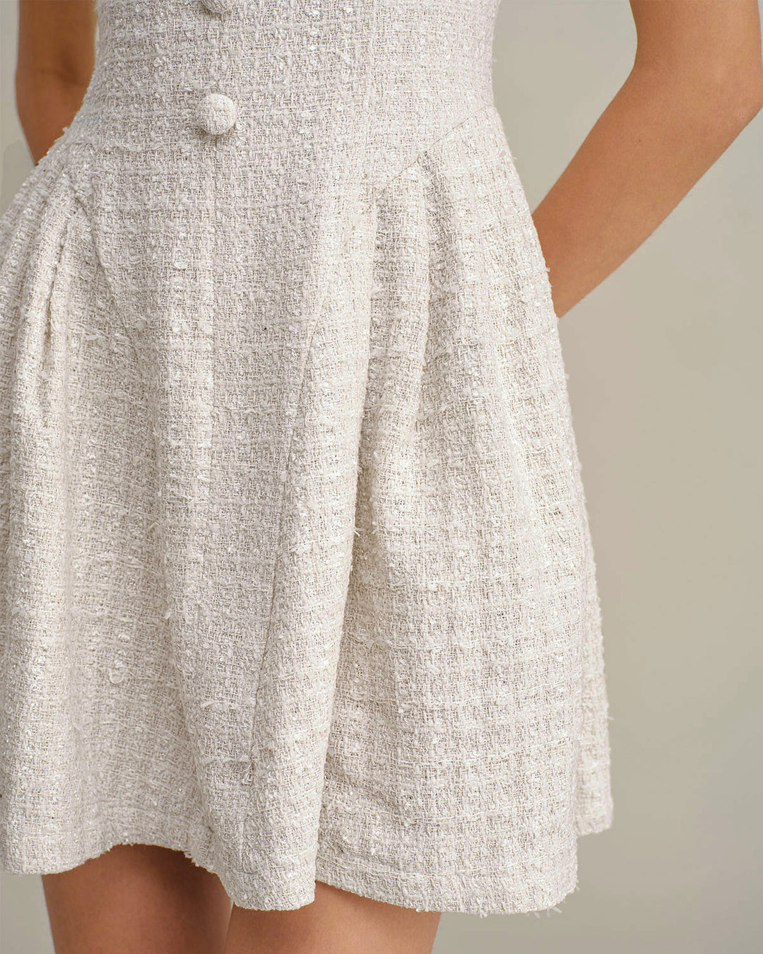 Morgan and Brooke | Textured Sleeveless Mini Dress in Apricot