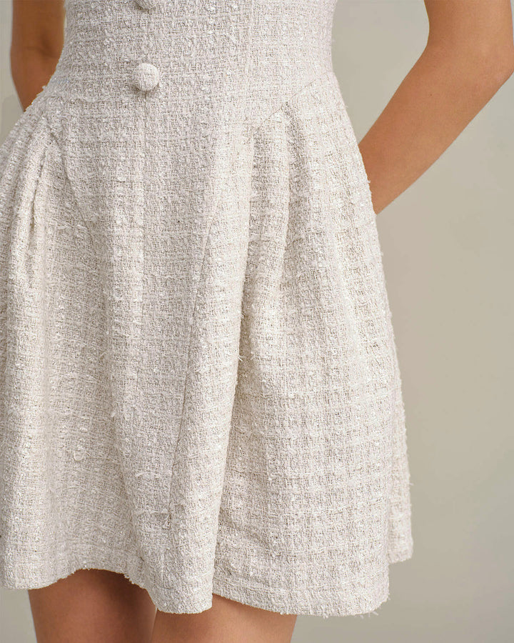 Morgan and Brooke | Textured Sleeveless Mini Dress in Apricot