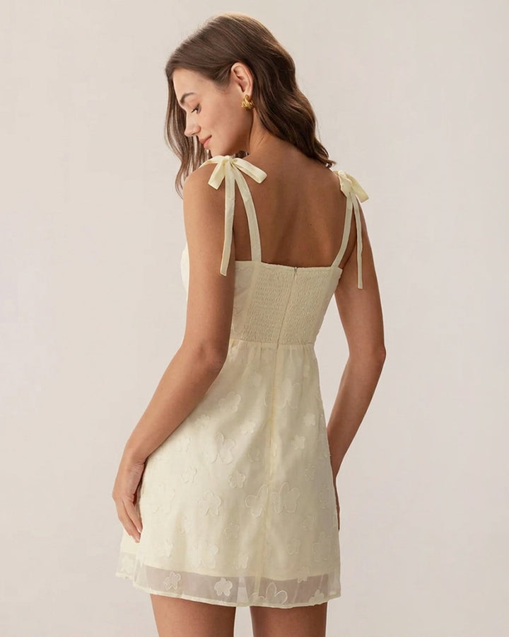 Morgan and Brooke | Yellow Jacquard Mini Dress