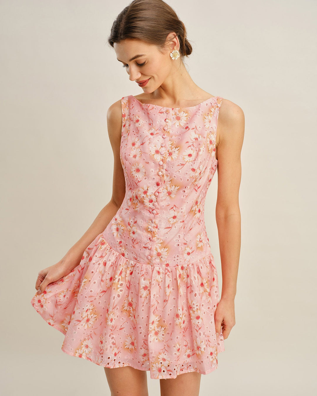 Morgan and Brooke | Floral Mini Dress for Women in Lightweight Fabric