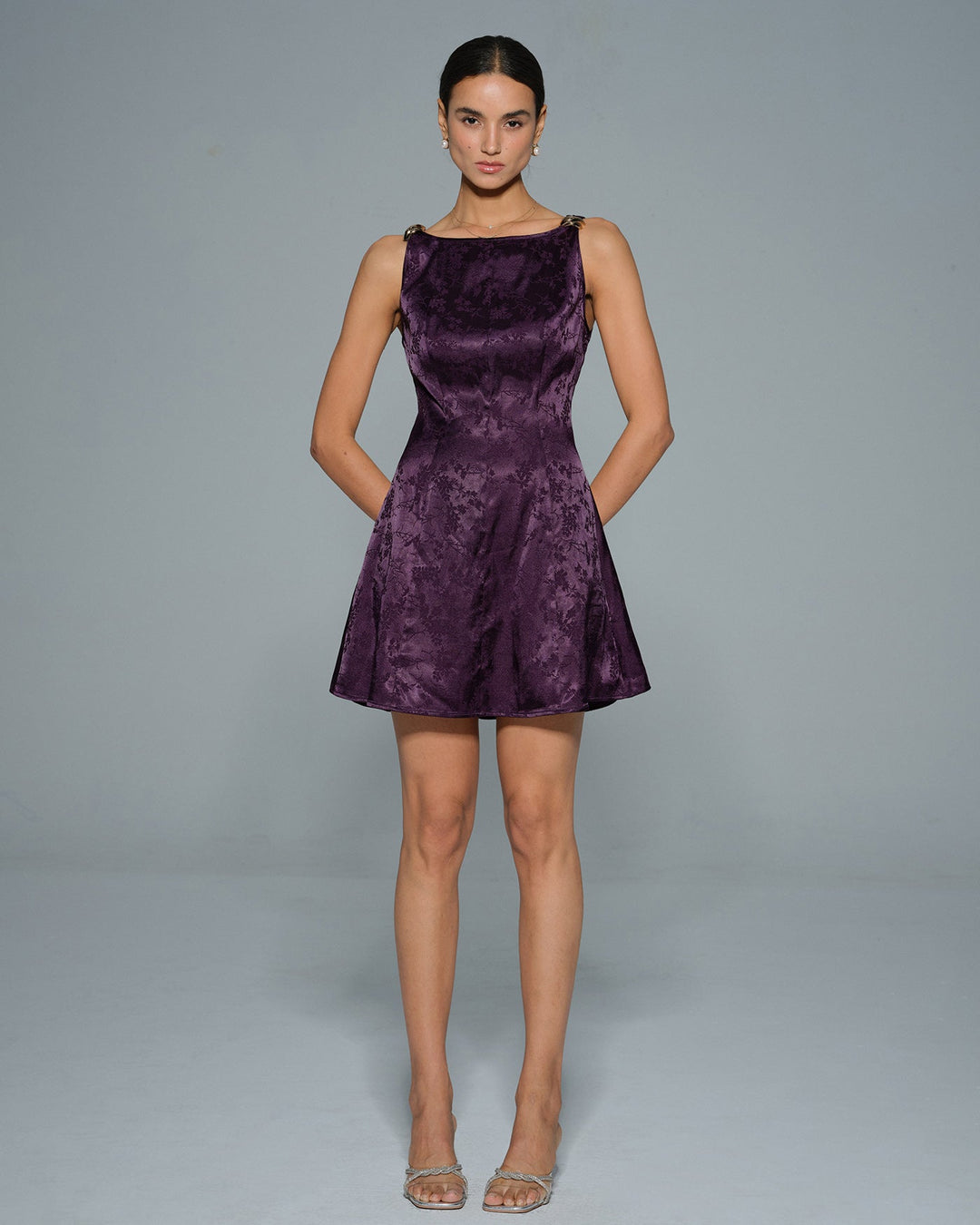 Morgan and Brooke | Floral Mini Dress for Women in Purple