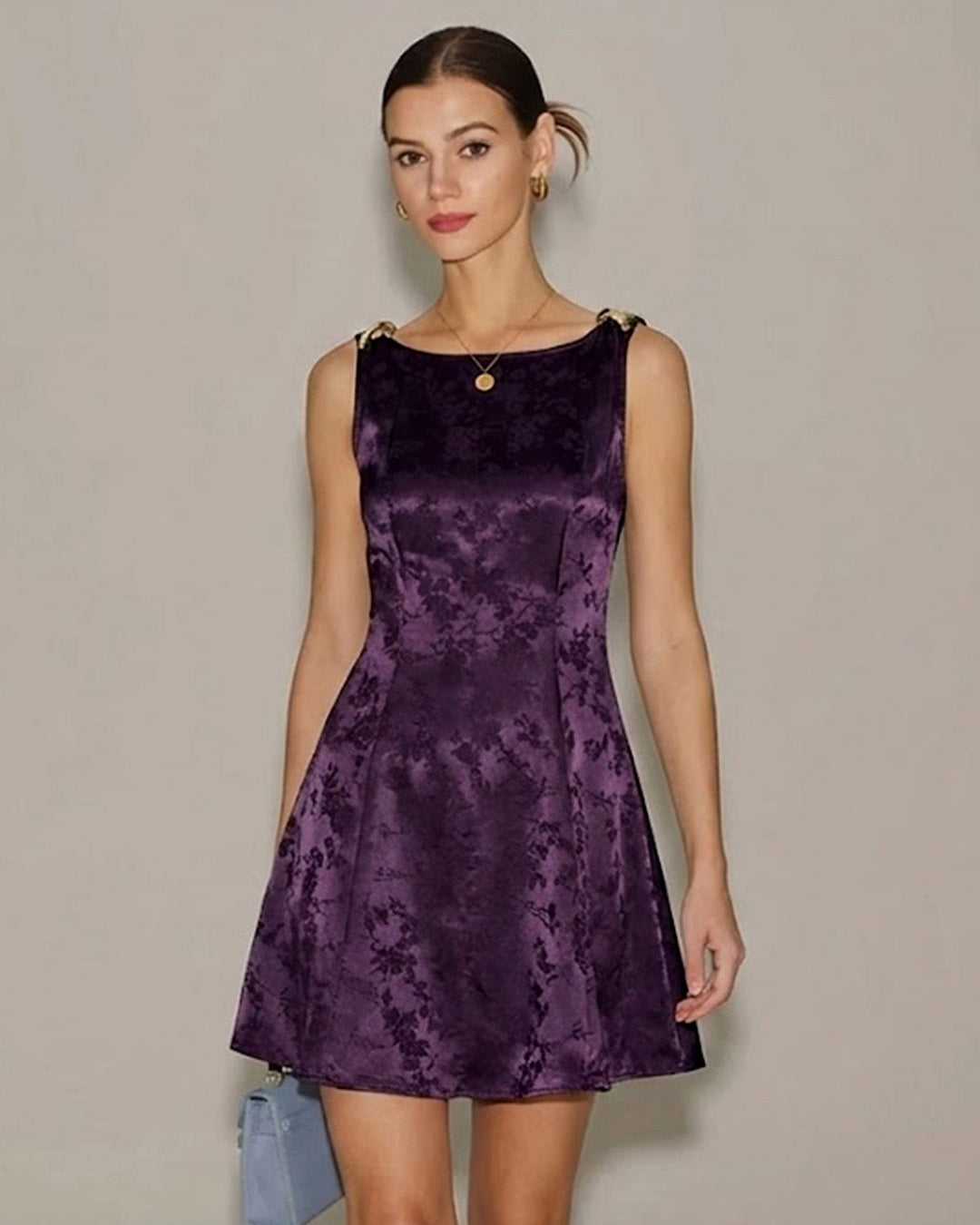 Morgan and Brooke | Floral Mini Dress for Women in Purple