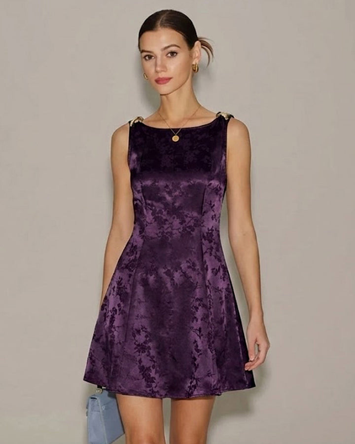 Morgan and Brooke | Floral Mini Dress for Women in Purple