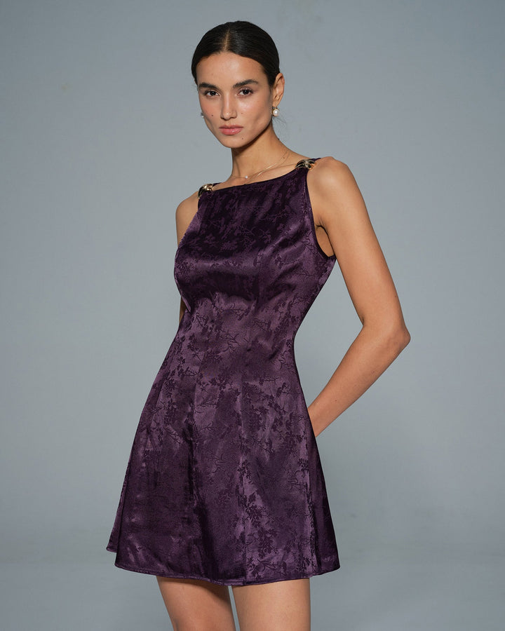 Morgan and Brooke | Floral Mini Dress for Women in Purple