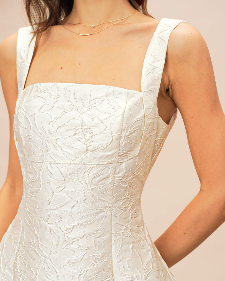 Morgan and Brooke | Jacquard Mini Dress for Women in White
