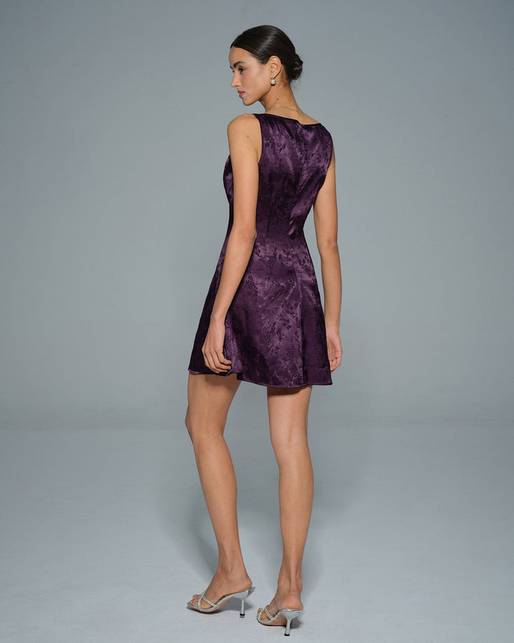 Morgan and Brooke | Floral Mini Dress for Women in Purple
