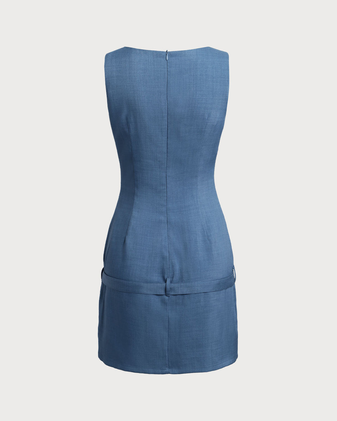 Morgan and Brooke | Boat Neck Belted Mini Dress for Women in Blue