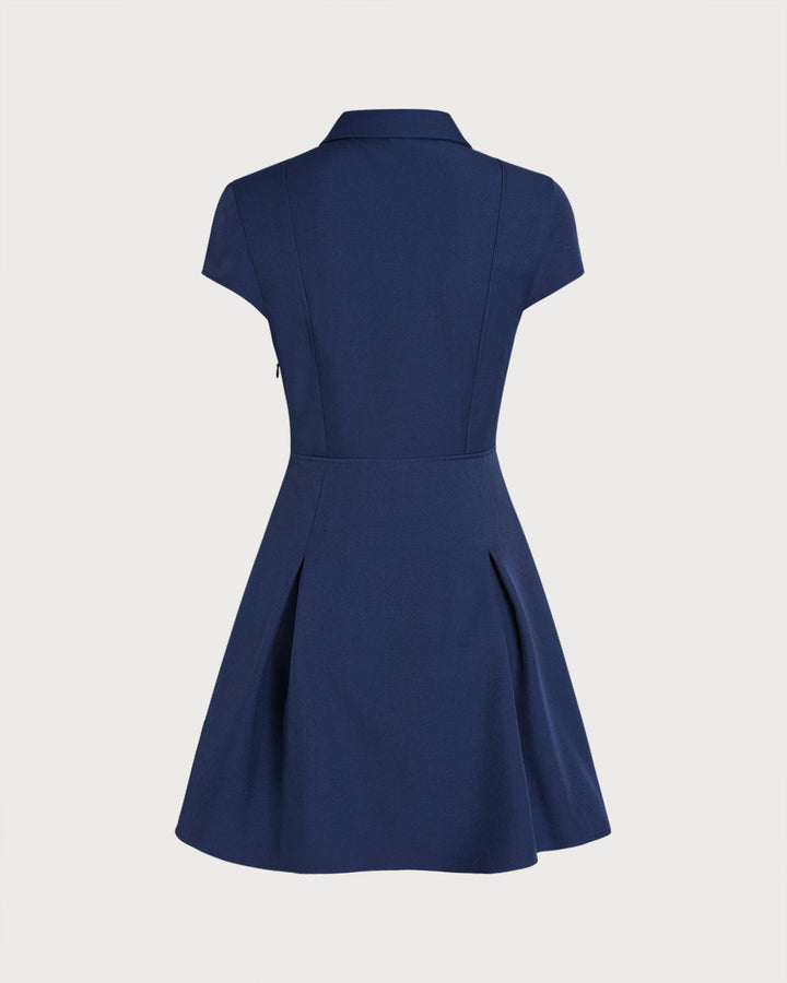 Morgan and Brooke | Navy Collar Button Mini Dress
